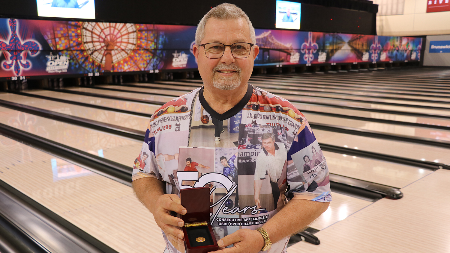 Dennis Sherman celebrates 50 consecutive years at the USBC Open Championships